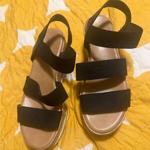 Black platform sandals